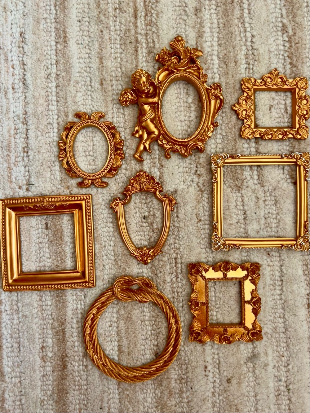 Gold Decorative Gallery Wall Set of 8 mini frames
